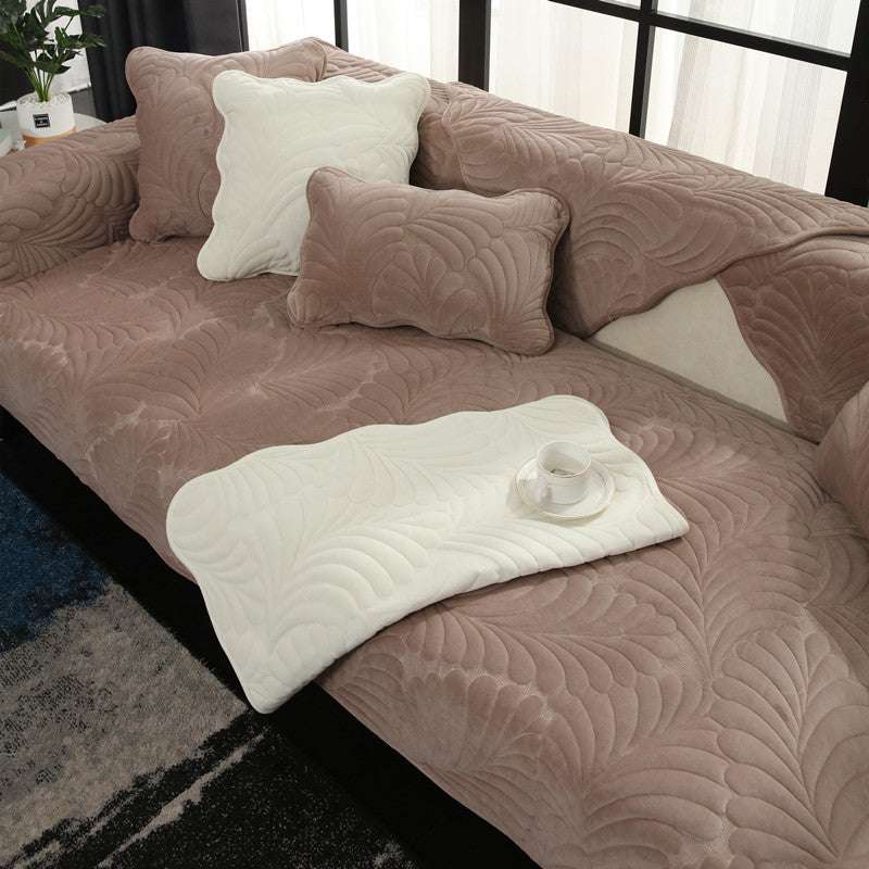 Cozy Non-slip Sofa Protector Velvet Sofa Cover Durable Cushion Couch Mat