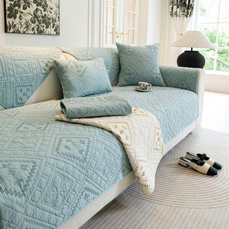 Skin-friendly Cotton Sofa Cover Anti-slip Couch Cover Soft Cushion Mat