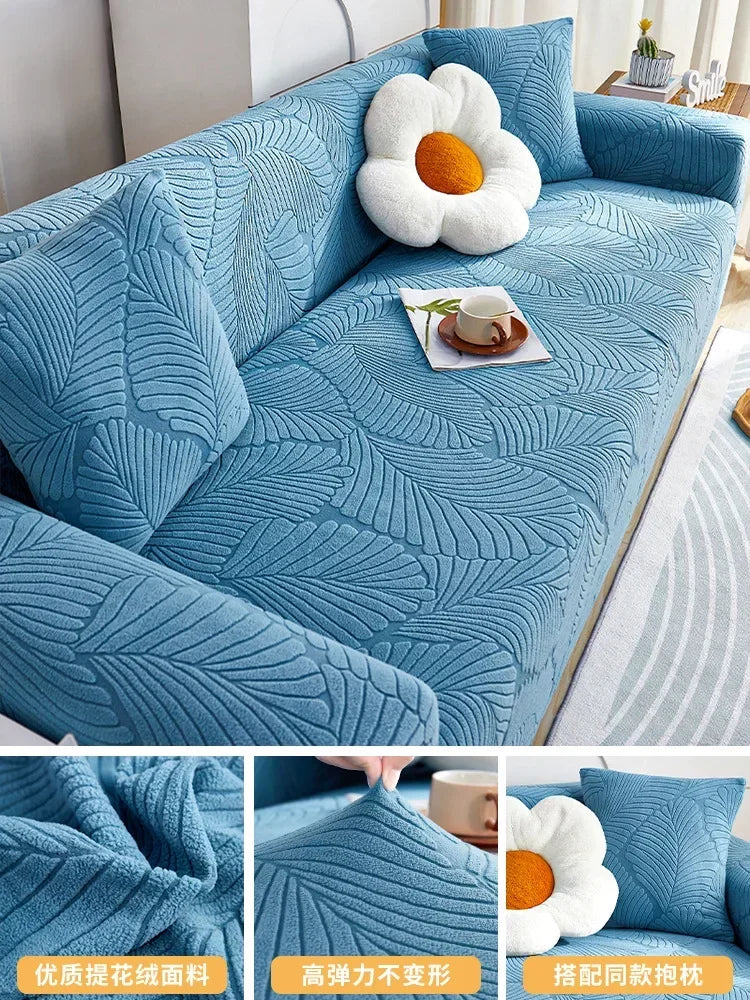 Jacquard Velvet Cushion Couch Cover Anti-cat Scratch Sectional Sofa Cover