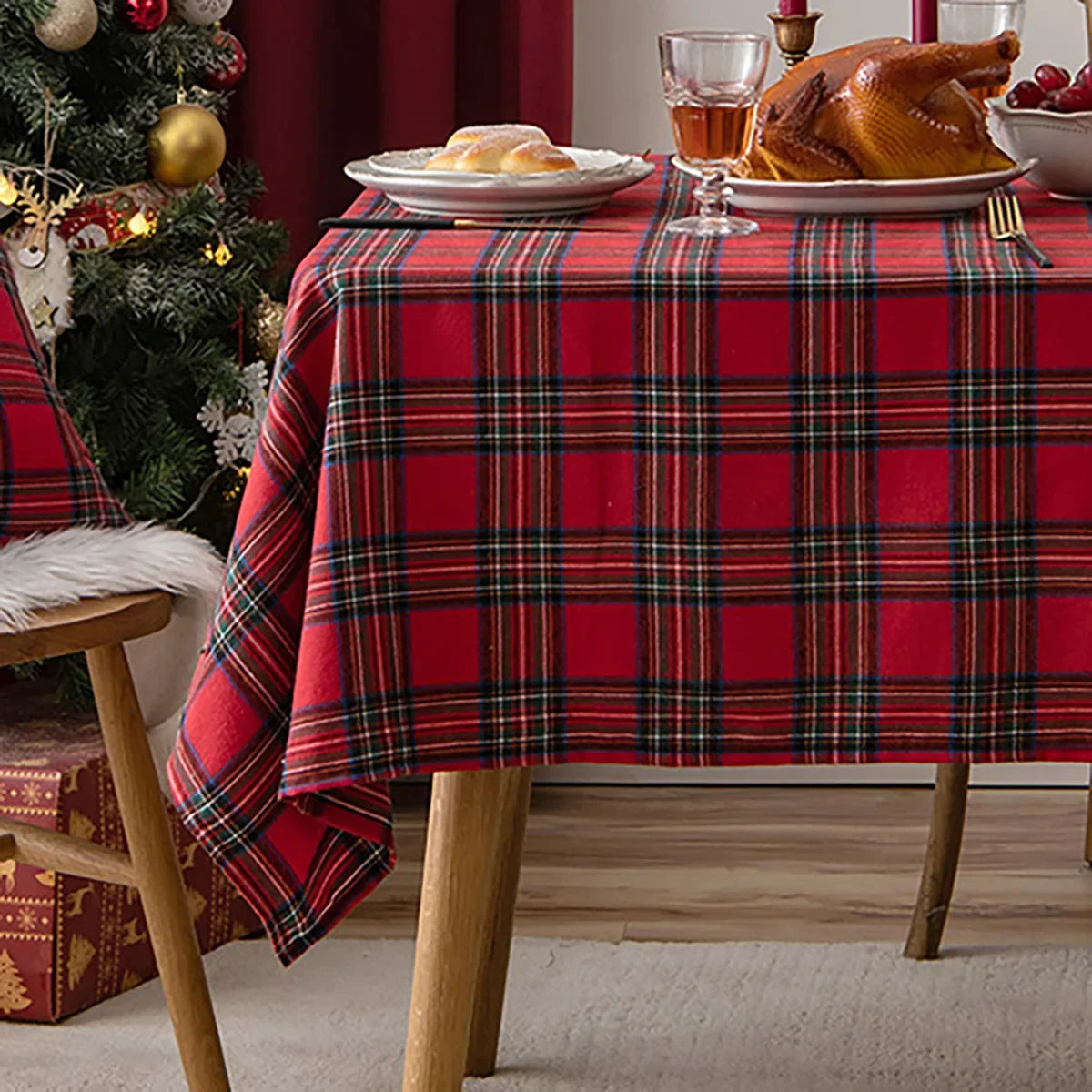 Christmas Tablecloth Red Green Rectangular Table Cover