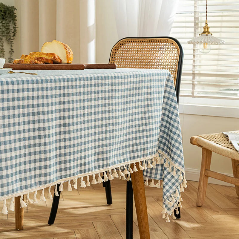Plaid Tablecloth for Dining Table Durable Thickened Tea Table Cover