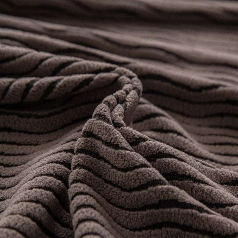 Plush Fleece Stretchy Sofa Cove Soft Cozy Textured Geometric Couch Cover