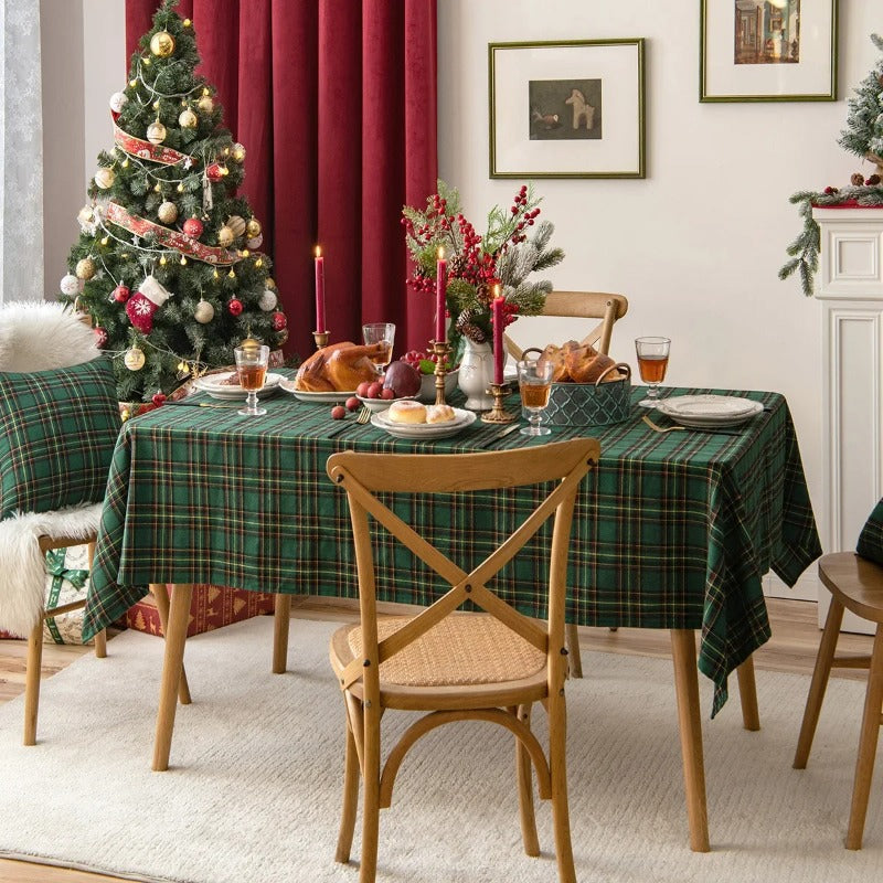 Christmas Tablecloth Red Green Rectangular Table Cover