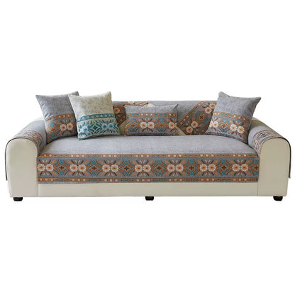 Boho Durable I-shaped Sofa Cover Anti-scratch Cushion Couch Cover Non-slip Slipcover 