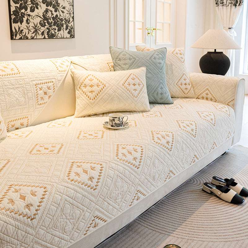 Skin-friendly Cotton Sofa Cover Anti-slip Couch Cover Soft Cushion Mat