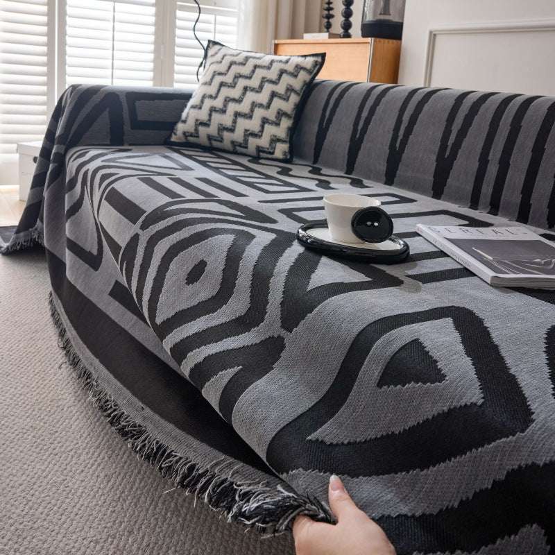 Boho Chenille Sofa Protector Durable Couch Cushion Cover Anti-scratch Slipcover