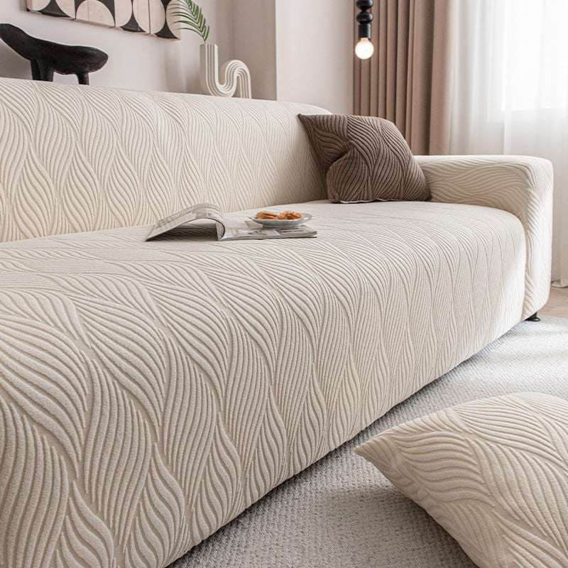 Durable Cozy Sofa Slipcover Stretchy Sofa Cover with 3D Organic Texture