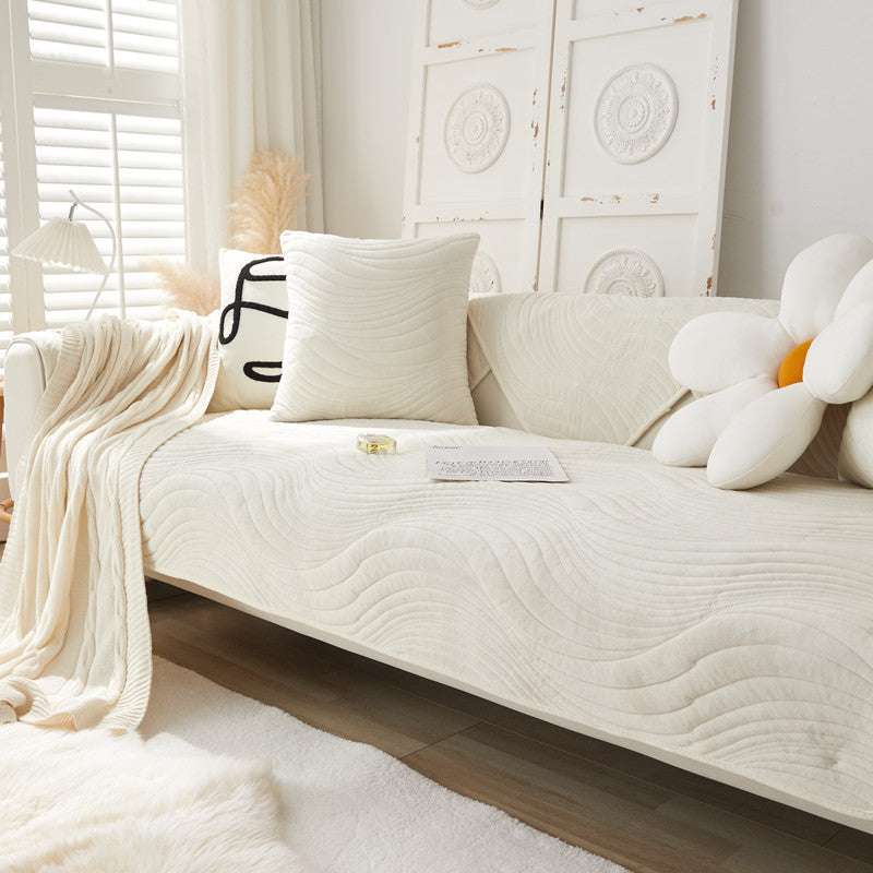 Soft Velvet Sofa Mat Non-Slip Cozy Couch Chair Cover Durable Slipcover