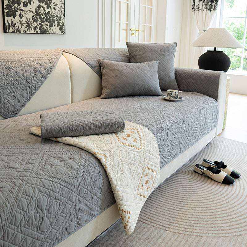 Skin-friendly Cotton Sofa Cover Anti-slip Couch Cover Soft Cushion Mat