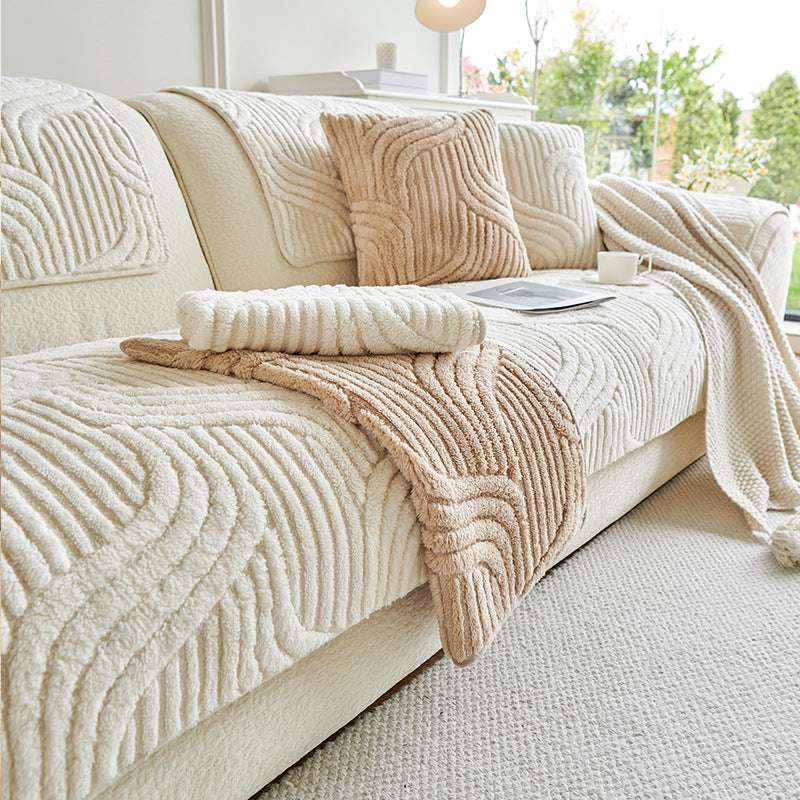 Thickened Non-slip Sofa Chair Mat Cozy Plush Couch Cushion Cover