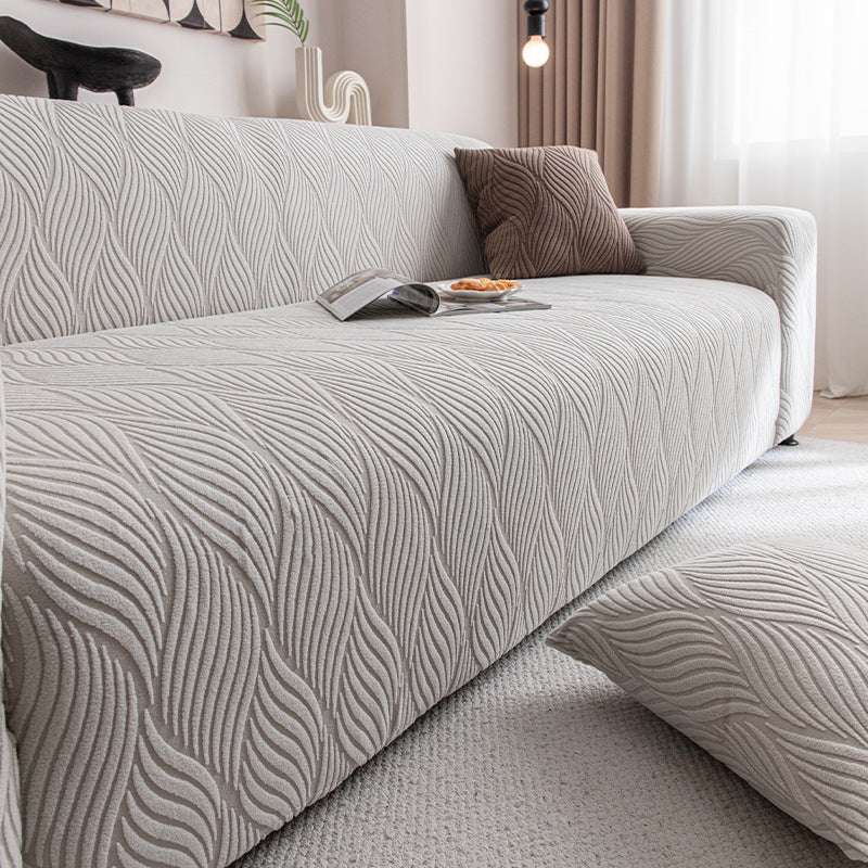 Durable Cozy Sofa Slipcover Stretchy Sofa Cover with 3D Organic Texture