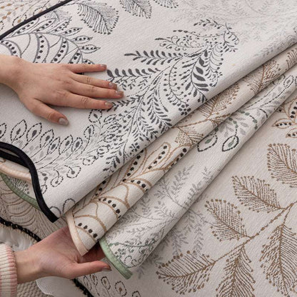 Durable Chenille Couch Cover with Scalloped Edge Non-Slip Modular Slipcover