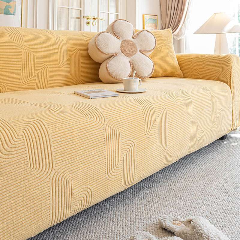 Modern Slipcovers Geometric Textured Stretchy Sofa Cover for Couch