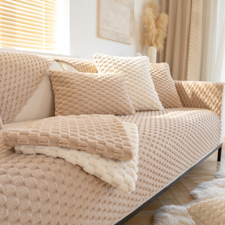 Pet Friendly Couch Cover Cushion Mat Fuzzy Plush Sofa Cover