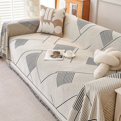 Chenille Sofa Cover Anti-scratch Sectional Couch Cover Universal Sofa Slipcover Blanket 