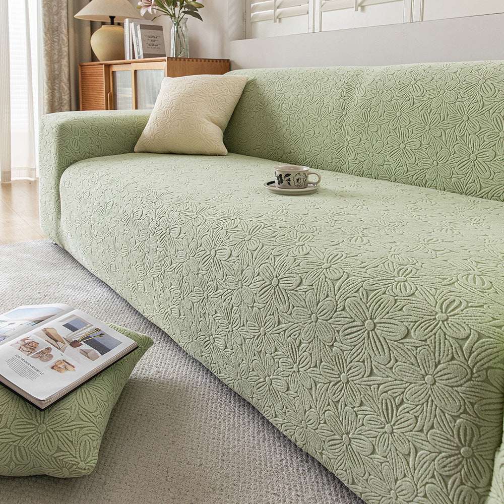 Elastic Floral Couch Slipcover Jacquard Stretchy Non-Slip Furniture Protector
