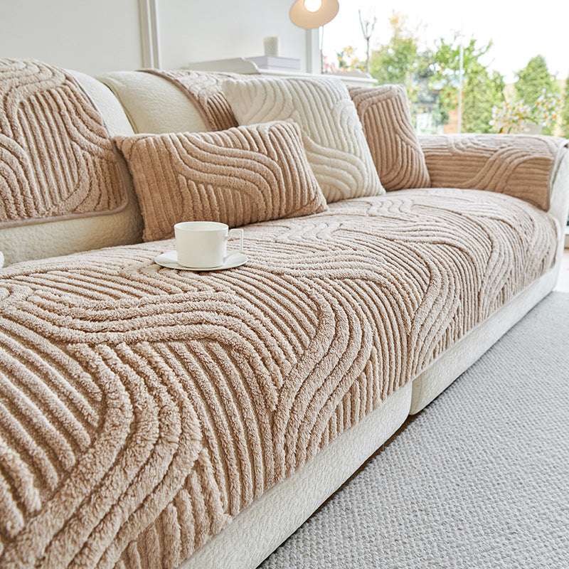 Thickened Non-slip Sofa Chair Mat Cozy Plush Couch Cushion Cover
