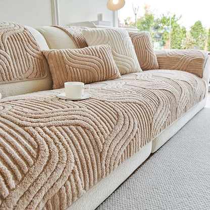 Thickened Non-slip Sofa Chair Mat Cozy Plush Couch Cushion Cover