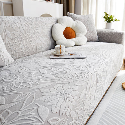 Jacquard Velvet Sofa Cover Elastic Couch Chair Cover Breathable Seats Slipcover