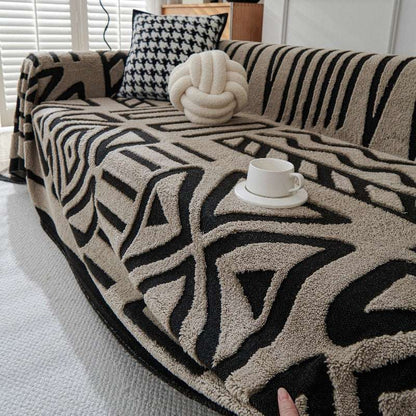 Boho Plush Couch Cover Bohemian Throw Blanket Cozy Chair Sofa Covers