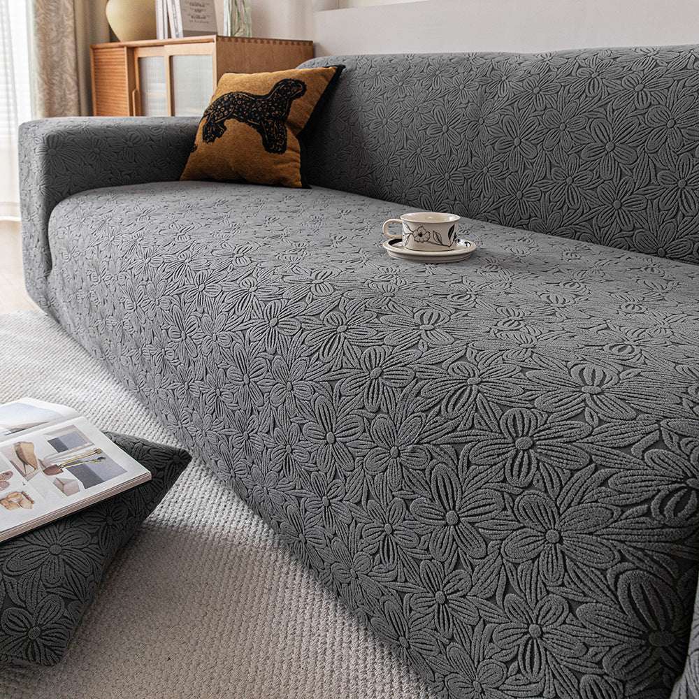 Elastic Floral Couch Slipcover Jacquard Stretchy Non-Slip Furniture Protector