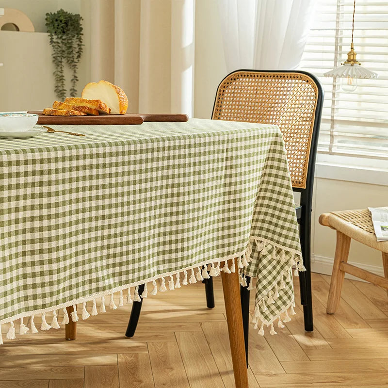 Plaid Tablecloth for Dining Table Durable Thickened Tea Table Cover