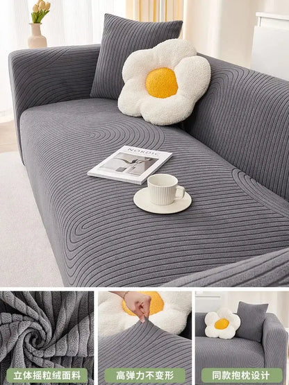 Elastic Jacquard L-Shaped Sofa Covers Stretchy Slipcover