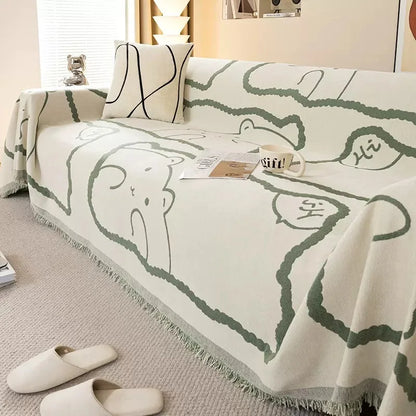 Cartoon Cute Sofa Cover Chenille Durable Seat Cushion Cover Slipcover 