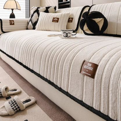 Coral Fleece Chair Mat Slipcover Universal Plush Cushion Cover