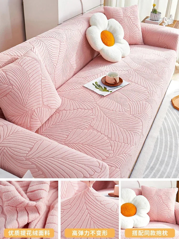 Jacquard Velvet Cushion Couch Cover Anti-cat Scratch Sectional Sofa Cover 