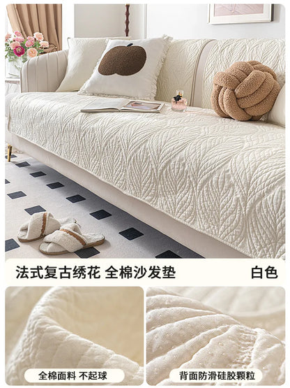 Minimalism Soft Cotton Sofa Cushion Cover Universal Chair Futon Cover Slipcover Non-slip Seat Mat 
