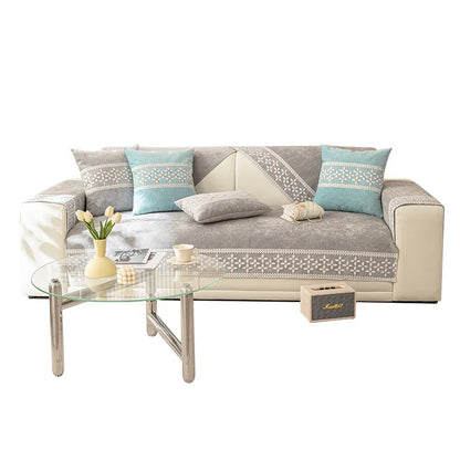 Anti-scratch I-shaped Sofa Cover Chenille Slipcover Durable Chair Protector 