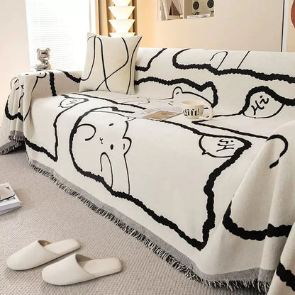 Cartoon Cute Sofa Cover Chenille Durable Seat Cushion Cover Slipcover 