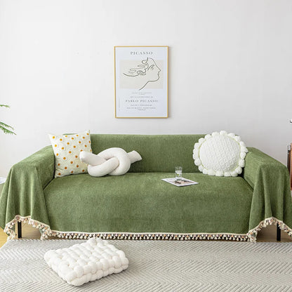 Stylish Chenille Sofa Cover Durable Sectional Couch Cover Blanket Furniture Protector 