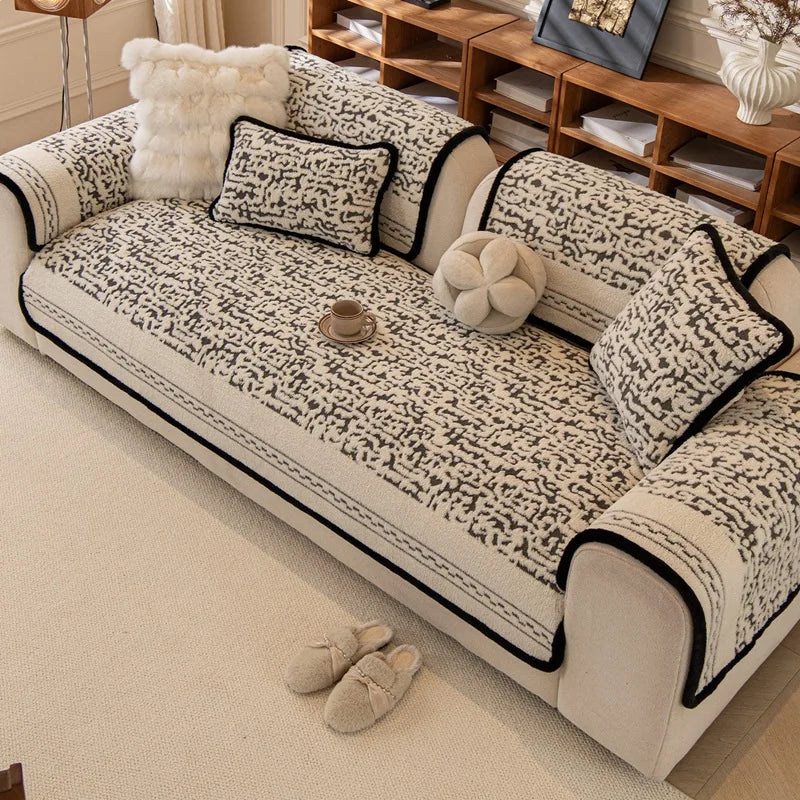 Universal Plush Cushion Cover Velvet Sofa Cover Soft Seat Futon Protector