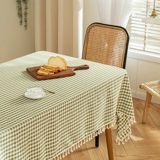 Plaid Tablecloth for Dining Table Durable Thickened Tea Table Cover