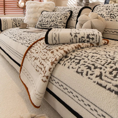 Universal Plush Cushion Cover Velvet Sofa Cover Soft Seat Futon Protector