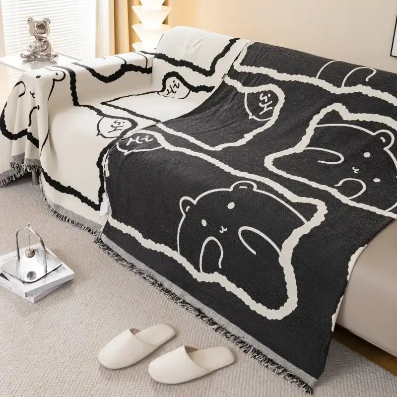 Cartoon Cute Sofa Cover Chenille Durable Seat Cushion Cover Slipcover