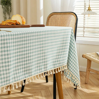 Plaid Tablecloth for Dining Table Durable Thickened Tea Table Cover