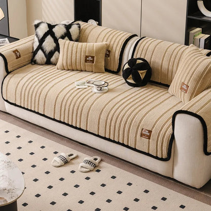 Coral Fleece Chair Mat Slipcover Universal Plush Cushion Cover