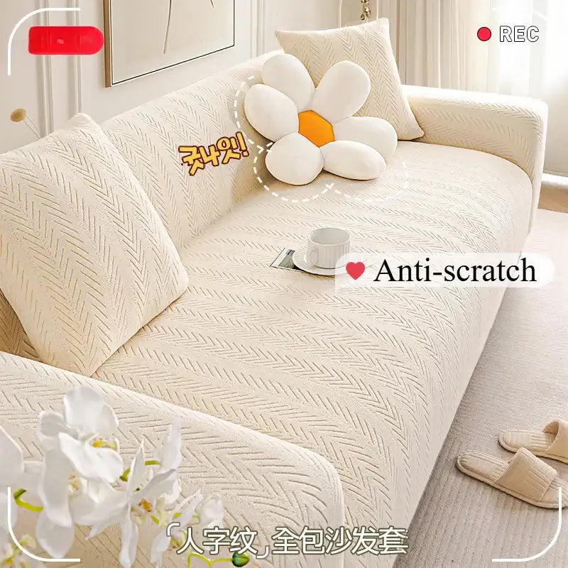 Durable Couch Cushion Cover Anti-cat Scratch Sofa Cover Elastic Slipcover