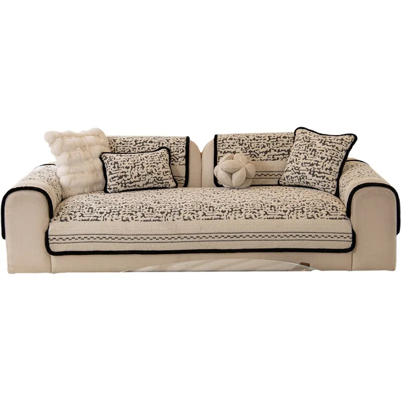 Universal Plush Cushion Cover Velvet Sofa Cover Soft Seat Futon Protector