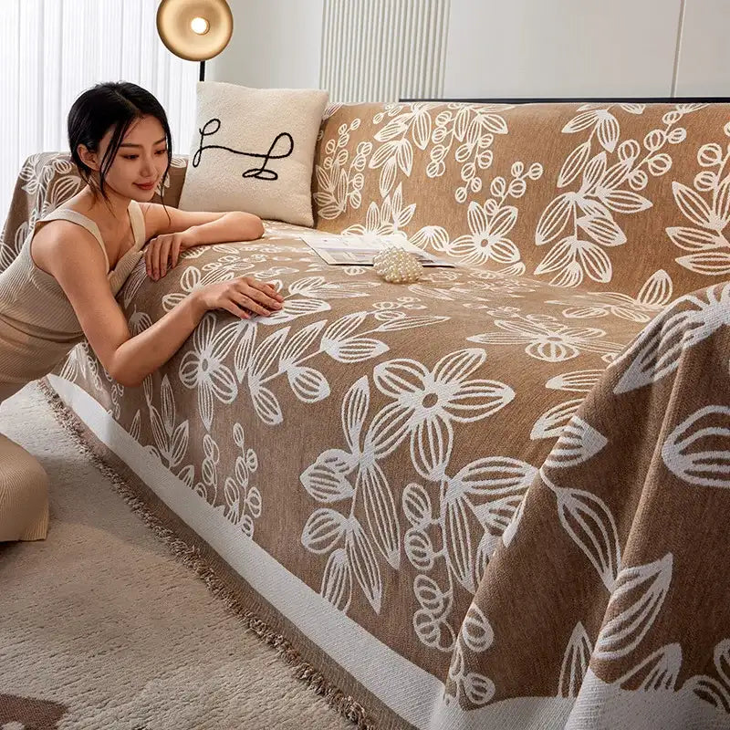 Universal Sofa Cover Chenille Durable Sofa Blanket Anti-scratch Furniture Protector