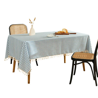 Plaid Tablecloth for Dining Table Durable Thickened Tea Table Cover