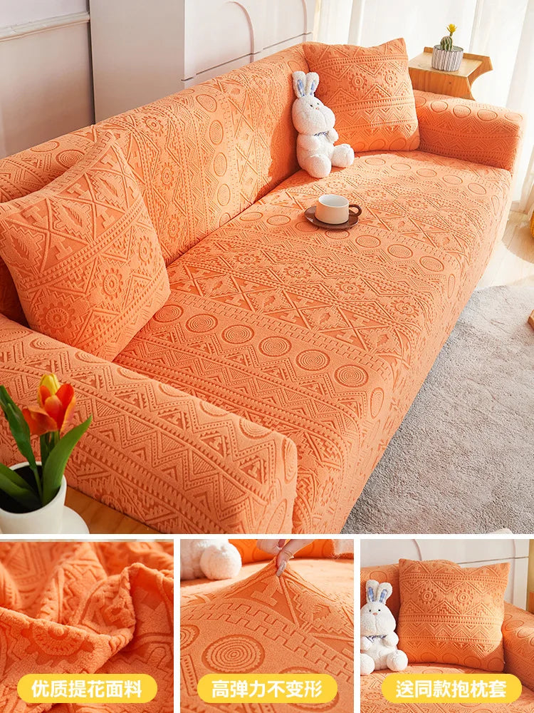 Thick Elastic Sofa Cover Slipcover Stretchy Polar Fleece Seater Corner Couch Cover 
