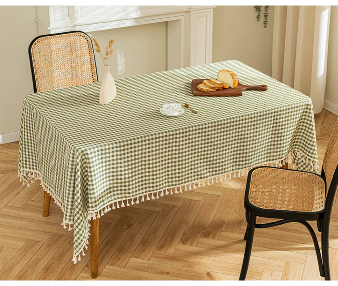 Plaid Tablecloth for Dining Table Durable Thickened Tea Table Cover