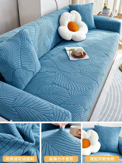 Jacquard Velvet Cushion Couch Cover Anti-cat Scratch Sectional Sofa Cover 