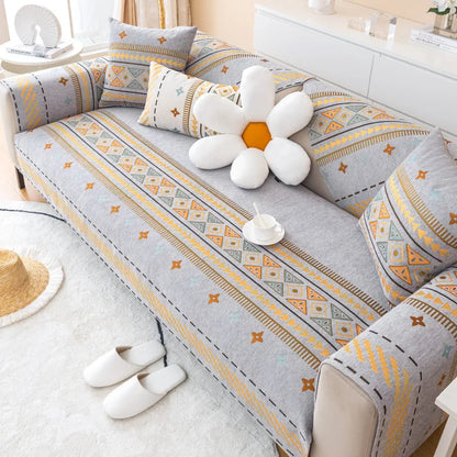 Boho Chenille I-shaped Sofa Cover Universal Non-slip Cushion Couch Cover 