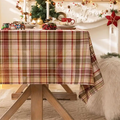 Rustic Plaid Thanksgiving Table Decor Christmas Tabletop Table Cloth