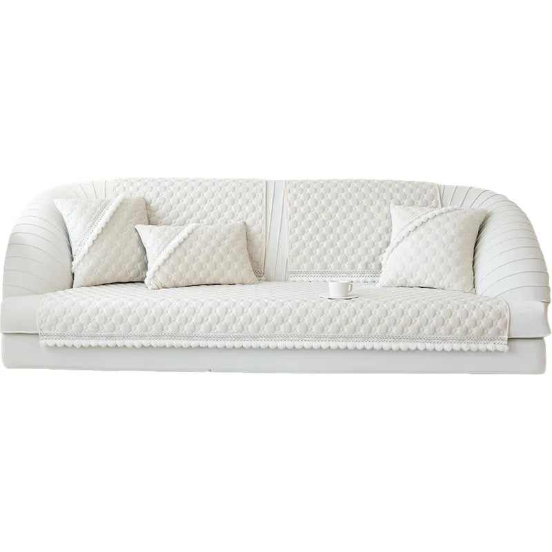 Soft Warm Sofa Cover Coral Fleece Chair Mat Universal Plush Couch Cover
